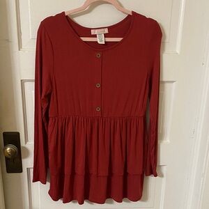 Sweet Adelyn Scarlet Button-Down Blouse Made in the USA Small Brand New